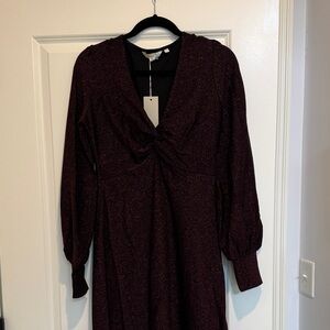 Boden Burgundy Long Sleeve Dress